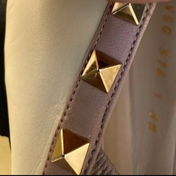 Authentic Valentino Rockstud Leather Sandals Flats White - Picture 6 of 8